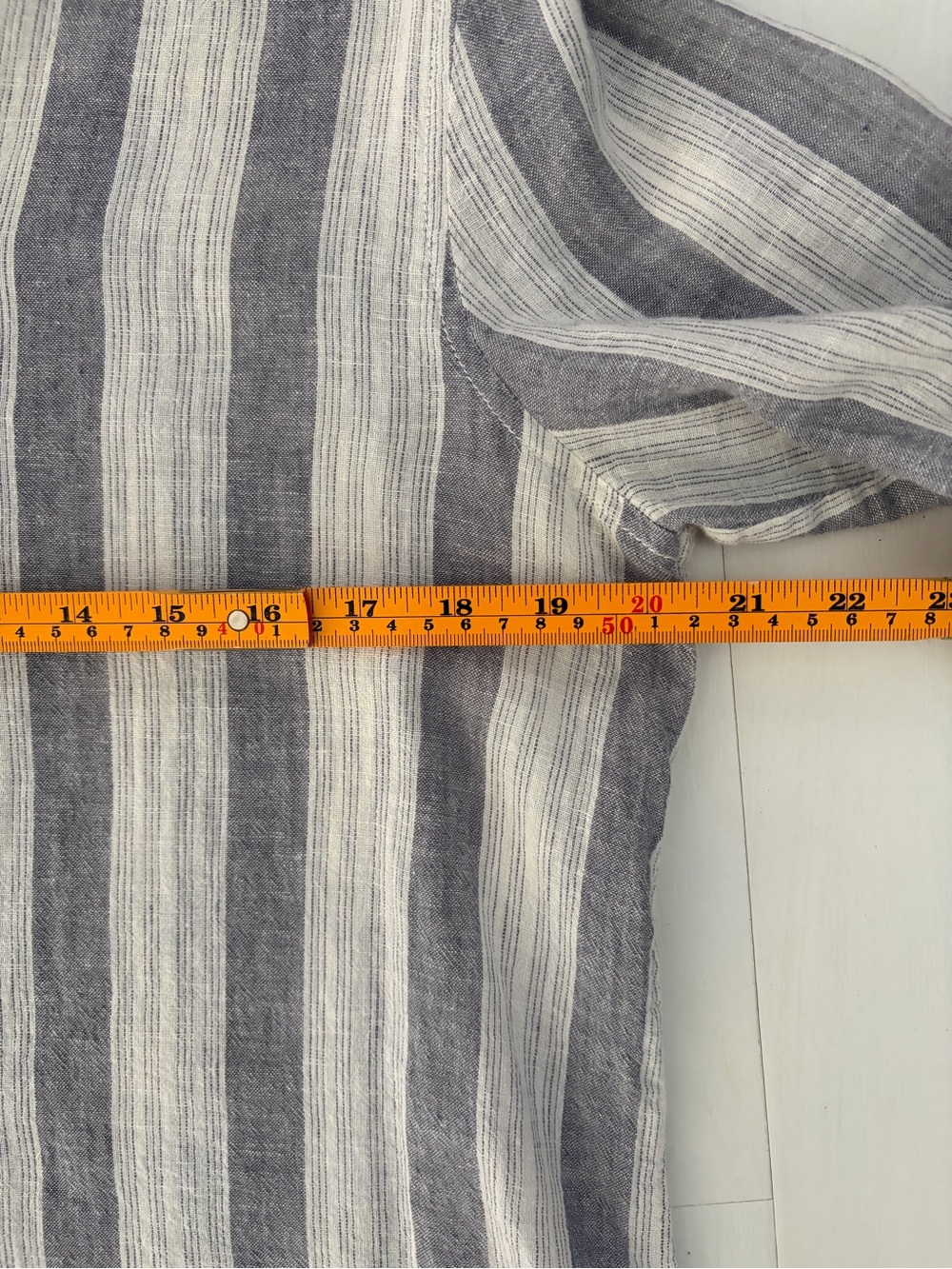 Linen Cotton Tunic Blouse Top Striped White Grey Breathable by BeachLunchLounge - Picture 11 of 17